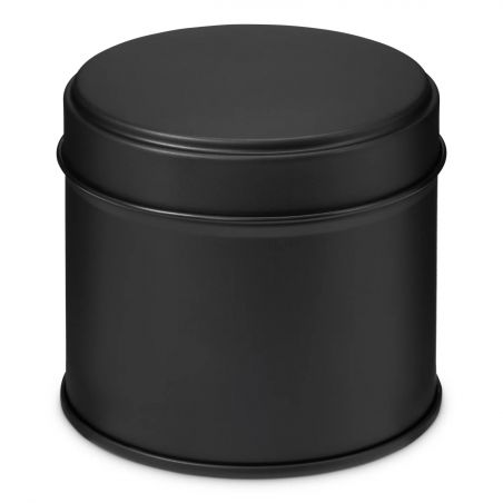 100 Boites Métal Rondes Noires Personnalisées61x48mm 100ml