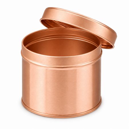 100 Boites Métal Rondes Roses Dorées Personnalisées61x48mm 100ml