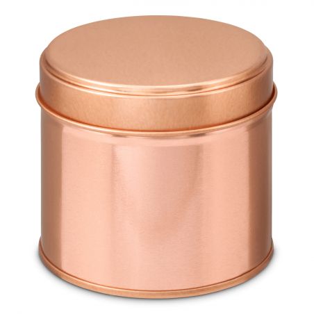 100 Boites Métal Rondes Roses Dorées Personnalisées77x65mm 250ml