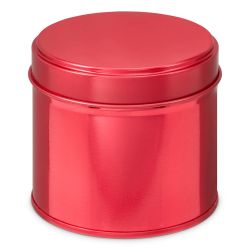100 Boites Métal Rondes Rouges Personnalisées61x48mm 100ml