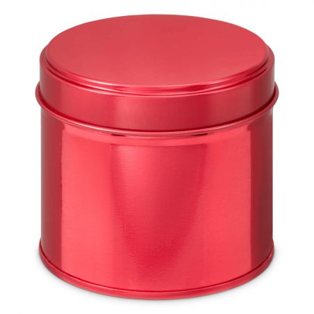100 Boites Métal Rondes Rouges Personnalisées61x48mm 100ml