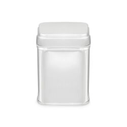 100 Boites Métal Rectangles Argentées Personnalisées 59x46x82mm 150ml