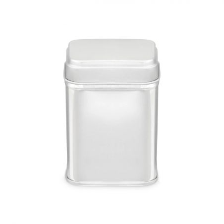 100 Boites Métal Rectangles Argentées Personnalisées 59x46x82mm 150ml