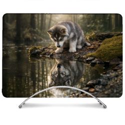 Coque Renforcée Pour MacBook Neo Animal Loup Reflet