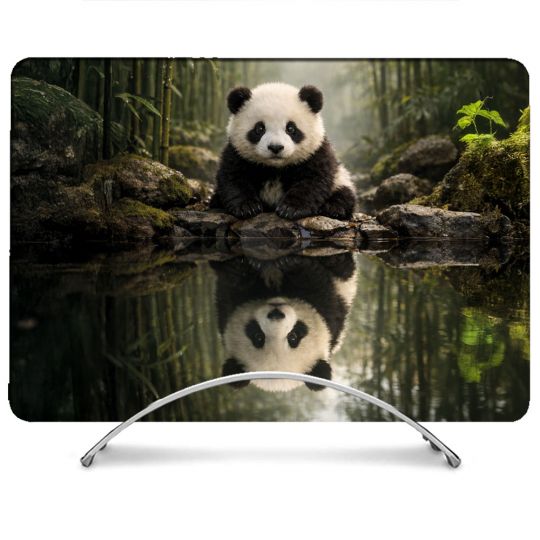 Coque Renforcée Pour MacBook Neo Animal Panda Reflet