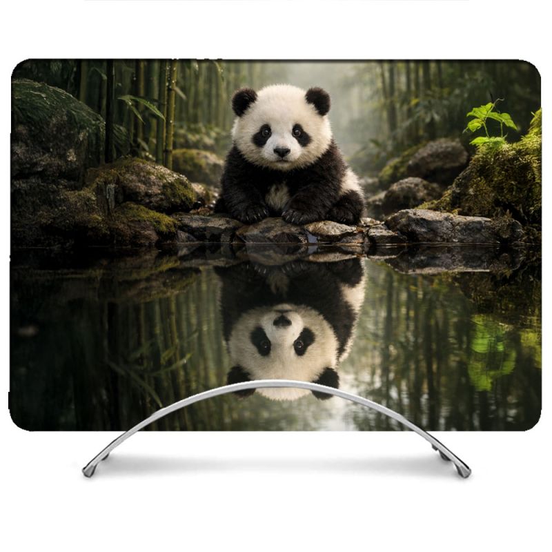 Coque Renforcée Pour MacBook Neo Animal Panda Reflet