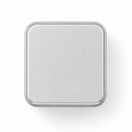12 Boites Métal Carrées Argentées Personnalisées 102x102x41mm 250 ml