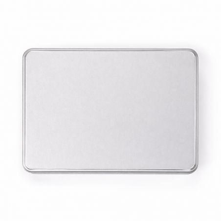 72 Boites Métal Rectangles Argentées Personnalisées 96x59x21mm 50ml