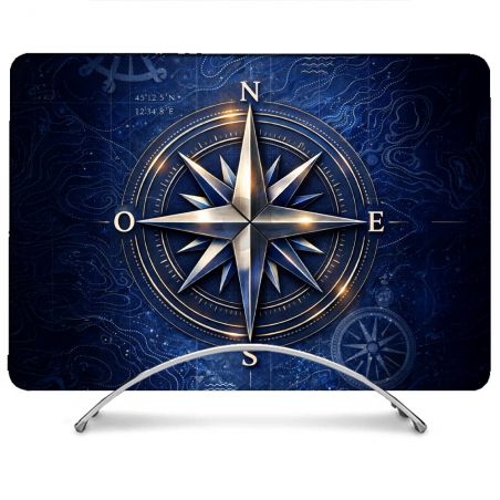 Coque Renforcée Pour MacBook Neo Voyage Rose des Vents Marine