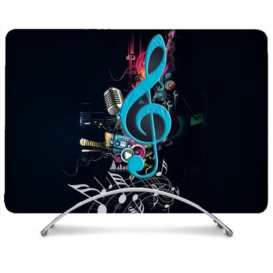 Coque Renforcée Pour MacBook Neo Musique Cle Sol Bleu
