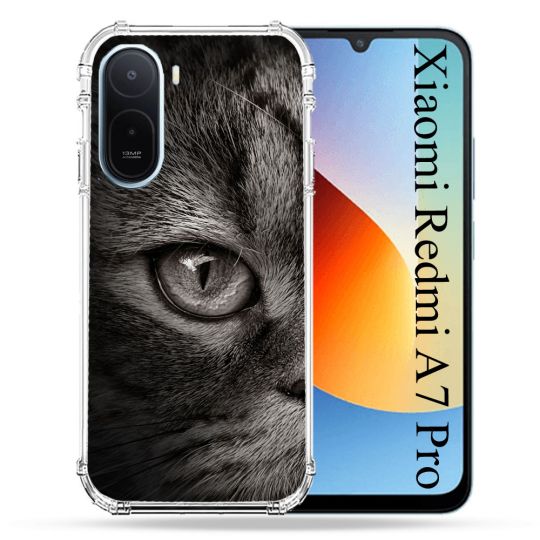 Coque Renforcée Pour Xiaomi Redmi A7 Pro Animal Chat Gris