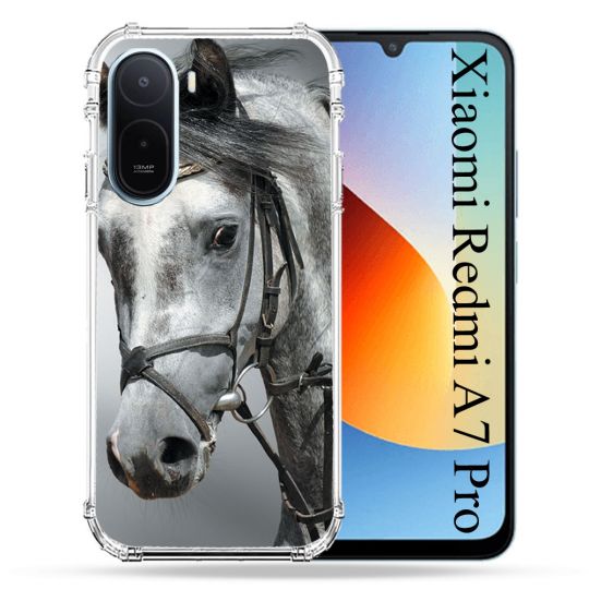 Coque Renforcée Pour Xiaomi Redmi A7 Pro Animal Cheval Blanc