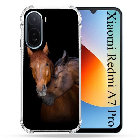Coque Renforcée Pour Xiaomi Redmi A7 Pro Animal Cheval Marron