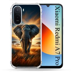 Coque Renforcée Pour Xiaomi Redmi A7 Pro Animal Elephant Savane
