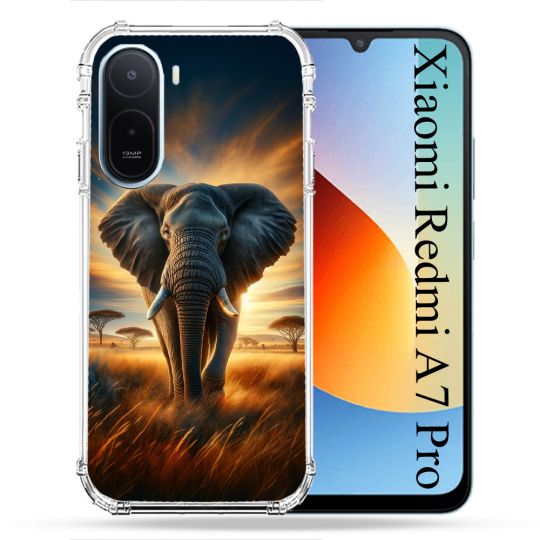 Coque Renforcée Pour Xiaomi Redmi A7 Pro Animal Elephant Savane