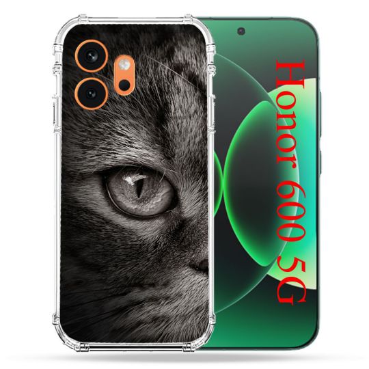 Coque Renforcée Pour Honor 600 5G Animal Chat Gris