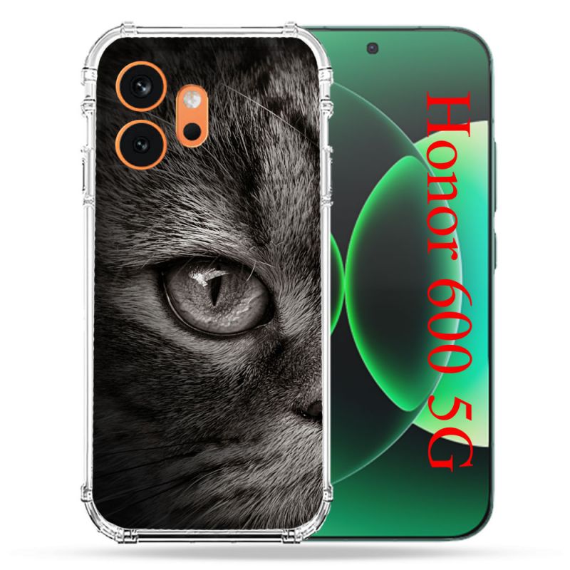 Coque Renforcée Pour Honor 600 5G Animal Chat Gris