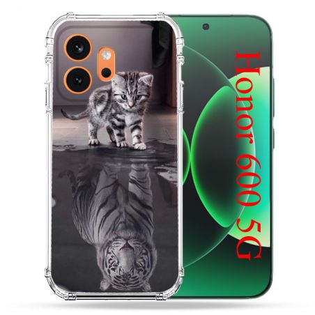 Coque Renforcée Pour Honor 600 5G Animal Chat Reflet