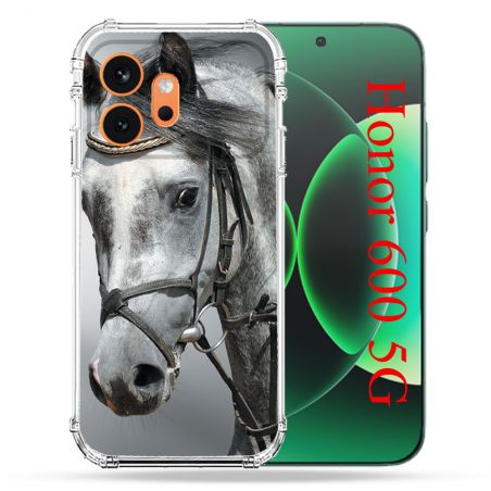 Coque Renforcée Pour Honor 600 5G Animal Cheval Blanc