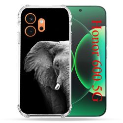 Coque Renforcée Pour Honor 600 5G Animal Elephant Noir