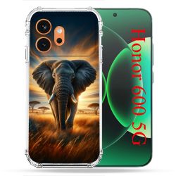 Coque Renforcée Pour Honor 600 5G Animal Elephant Savane