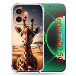 Coque Renforcée Pour Honor 600 5G Animal Girafe Savane