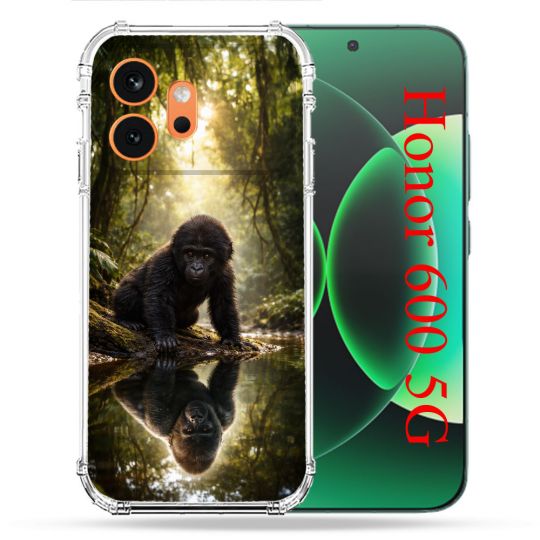 Coque Renforcée Pour Honor 600 5G Animal Gorille Reflet
