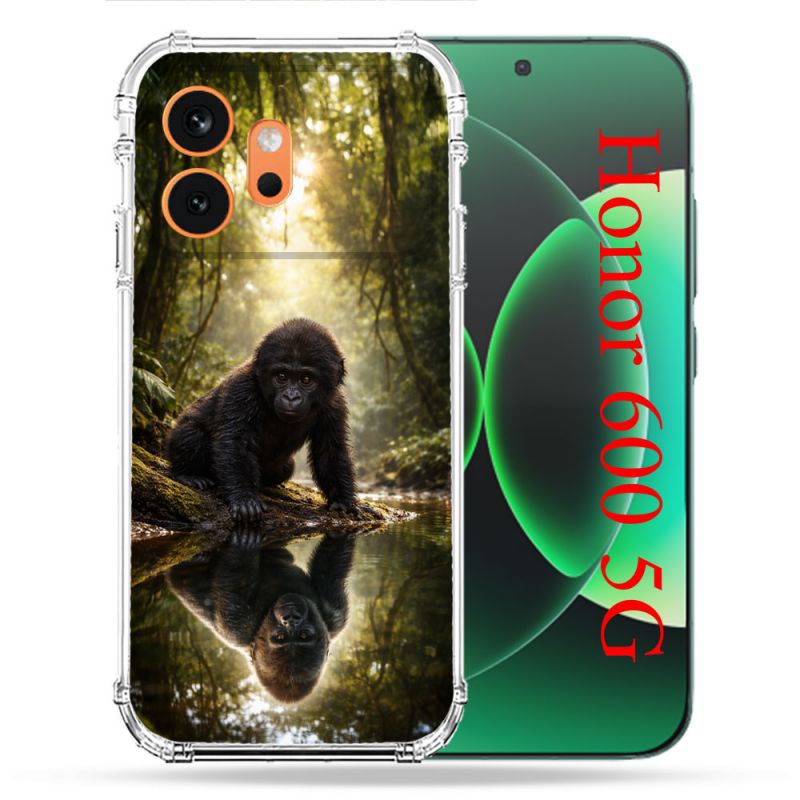 Coque Renforcée Pour Honor 600 5G Animal Gorille Reflet