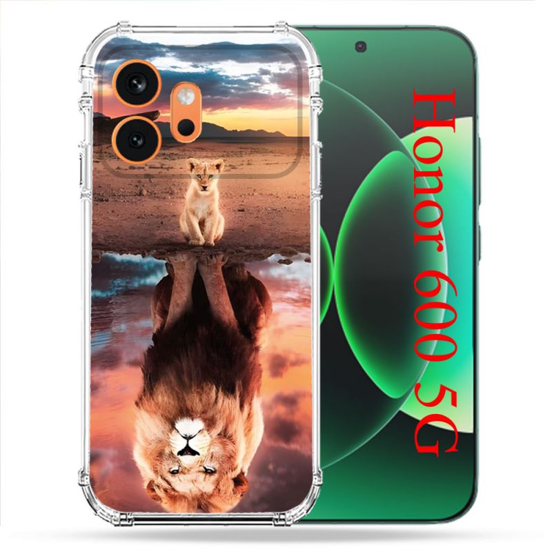 Coque Renforcée Pour Honor 600 5G Animal Lion Reflet