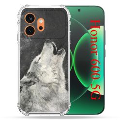 Coque Renforcée Pour Honor 600 5G Animal Loup Hurlement