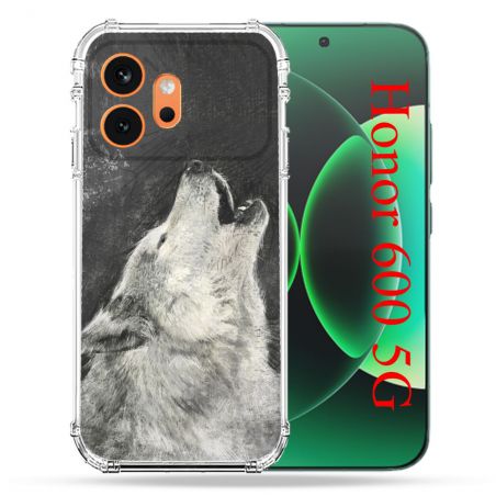 Coque Renforcée Pour Honor 600 5G Animal Loup Hurlement