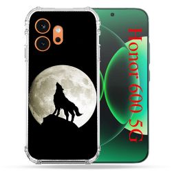 Coque Renforcée Pour Honor 600 5G Animal Loup Noir