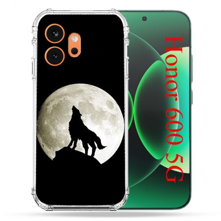 Coque Renforcée Pour Honor 600 5G Animal Loup Noir