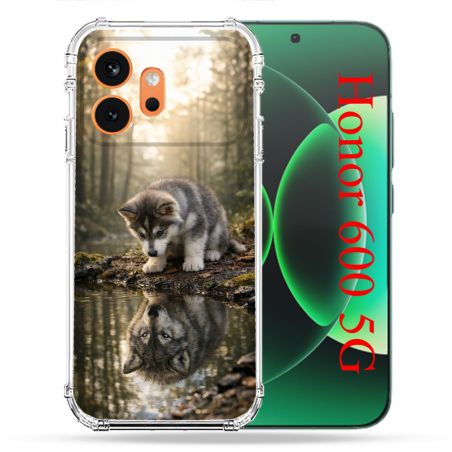 Coque Renforcée Pour Honor 600 5G Animal Loup Reflet