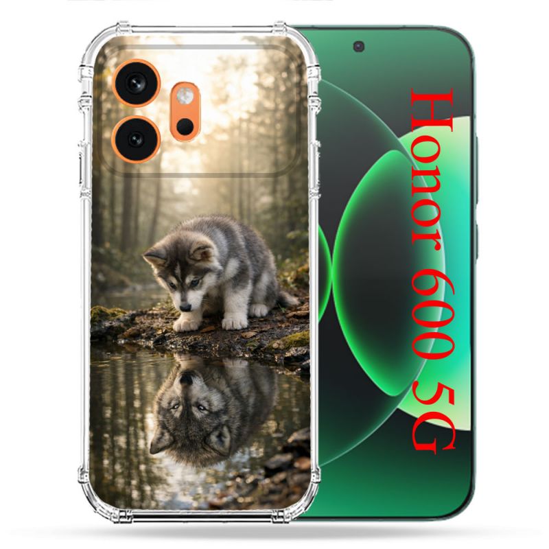 Coque Renforcée Pour Honor 600 5G Animal Loup Reflet