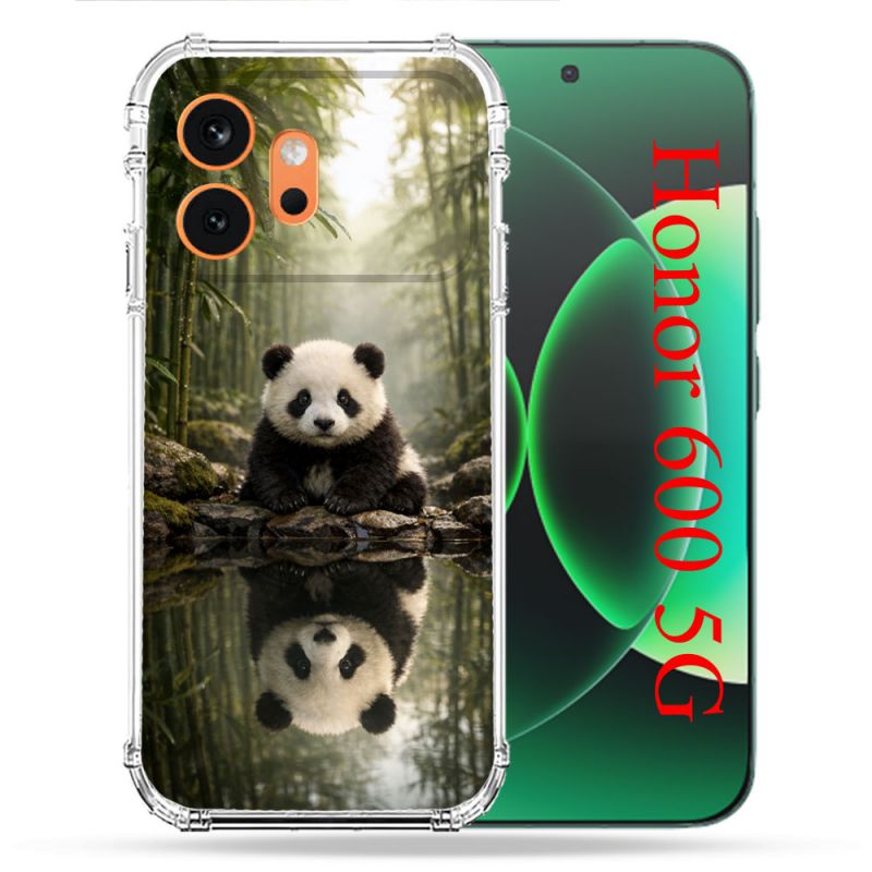 Coque Renforcée Pour Honor 600 5G Animal Panda Reflet