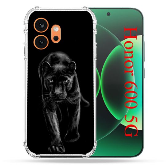 Coque Renforcée Pour Honor 600 5G Animal Panthère Noire