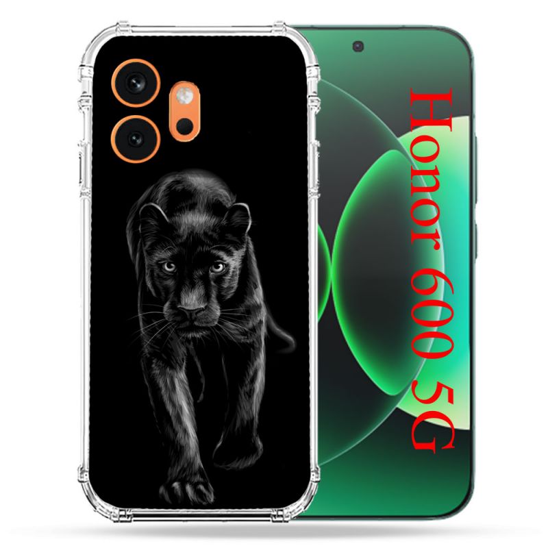 Coque Renforcée Pour Honor 600 5G Animal Panthère Noire