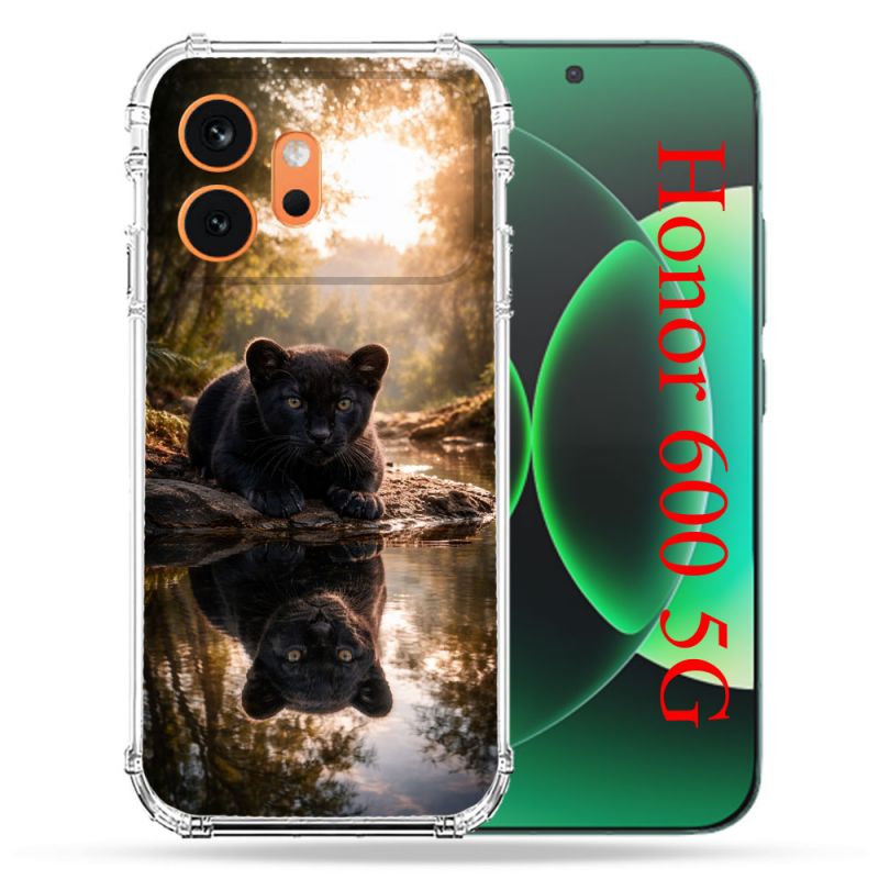 Coque Renforcée Pour Honor 600 5G Animal Panthère Reflet