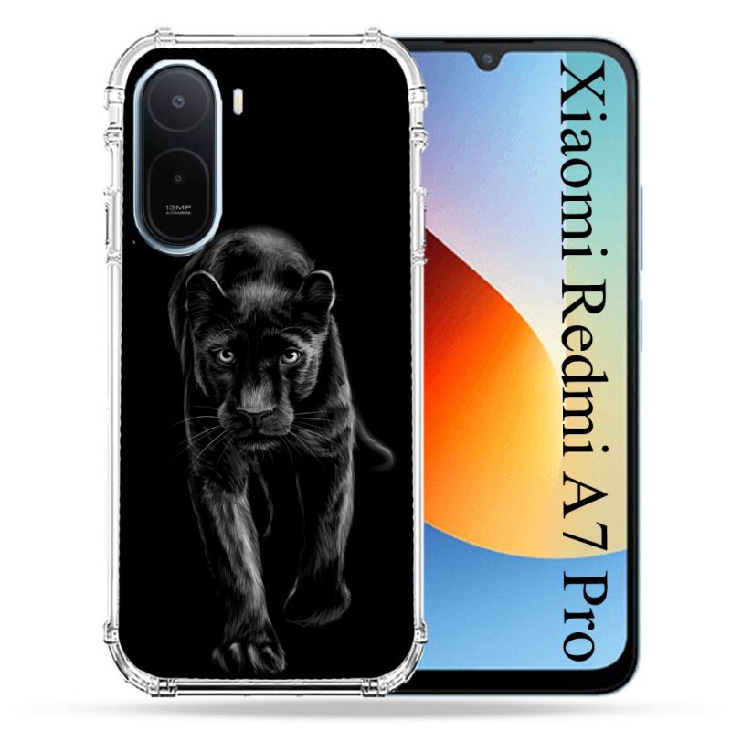Coque Renforcée Pour Xiaomi Redmi A7 Pro Animal Panthère Noire