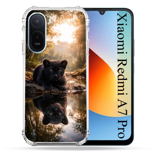 Coque Renforcée Pour Xiaomi Redmi A7 Pro Animal Panthère Reflet