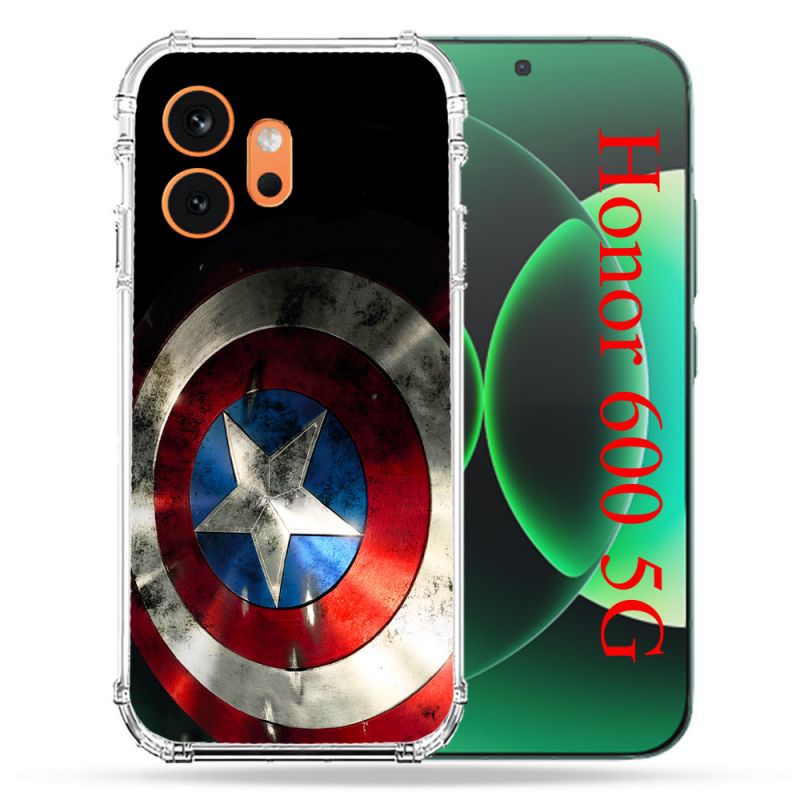Coque Renforcée Pour Honor 600 5G Captain America Bouclier