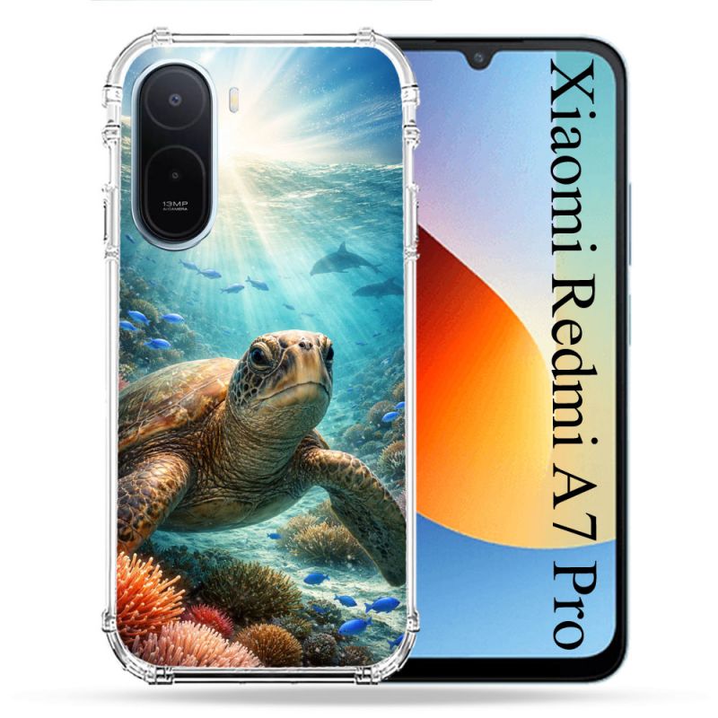 Coque Renforcée Pour Xiaomi Redmi A7 Pro Animal Tortue Marine