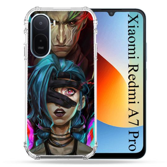 Coque Renforcée Pour Xiaomi Redmi A7 Pro Arcane Jinx Bleu