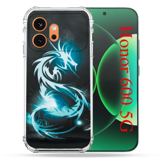Coque Renforcée Pour Honor 600 5G Fantastique Dragon Bleu