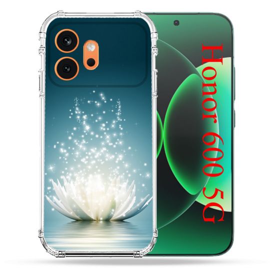 Coque Renforcée Pour Honor 600 5G Fleur Lotus Blanc