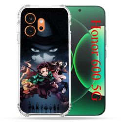 Coque Renforcée Pour Honor 600 5G Manga Demon Slayer Noir