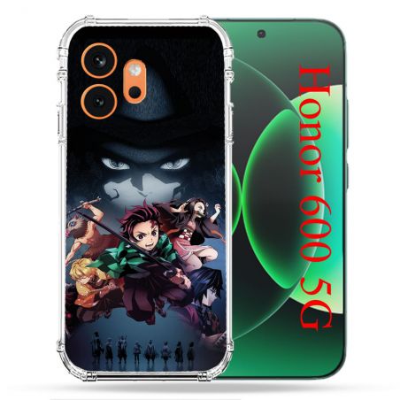 Coque Renforcée Pour Honor 600 5G Manga Demon Slayer Noir