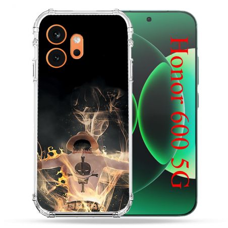 Coque Renforcée Pour Honor 600 5G Manga One Piece Ace Noir