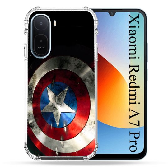 Coque Renforcée Pour Xiaomi Redmi A7 Pro Captain America Bouclier